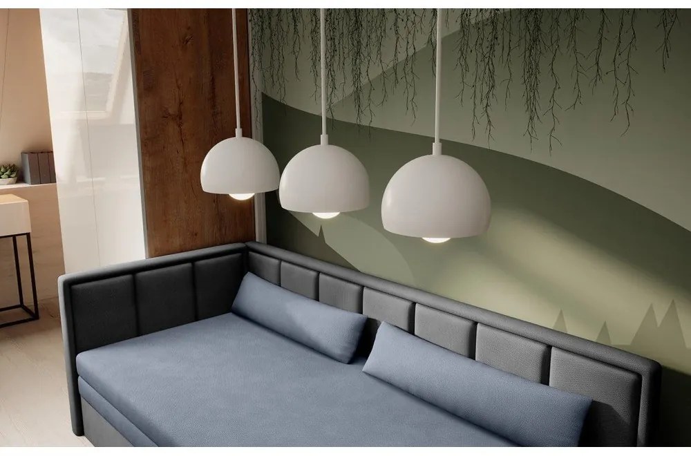 Canapea albastră/gri extensibilă/cu spațiu de depozitare cu tapițerie din chenille 214 cm Fulgeo – ELTAP