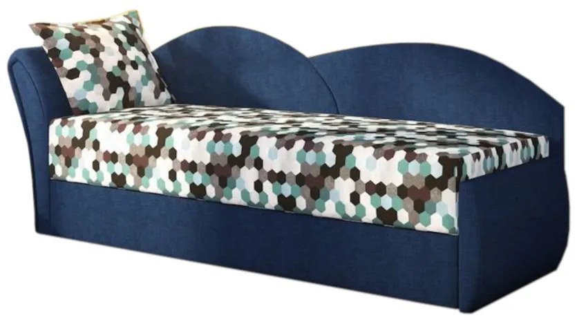 Supermobel Canapea extensibilă AGATA, 200x80x75, ac1 + albastru închis (ac1/alova79), stânga