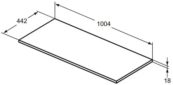 Blat pentru lavoar maro deschis lemn Ideal Standard Connect Air fara decupaj 100 cm
