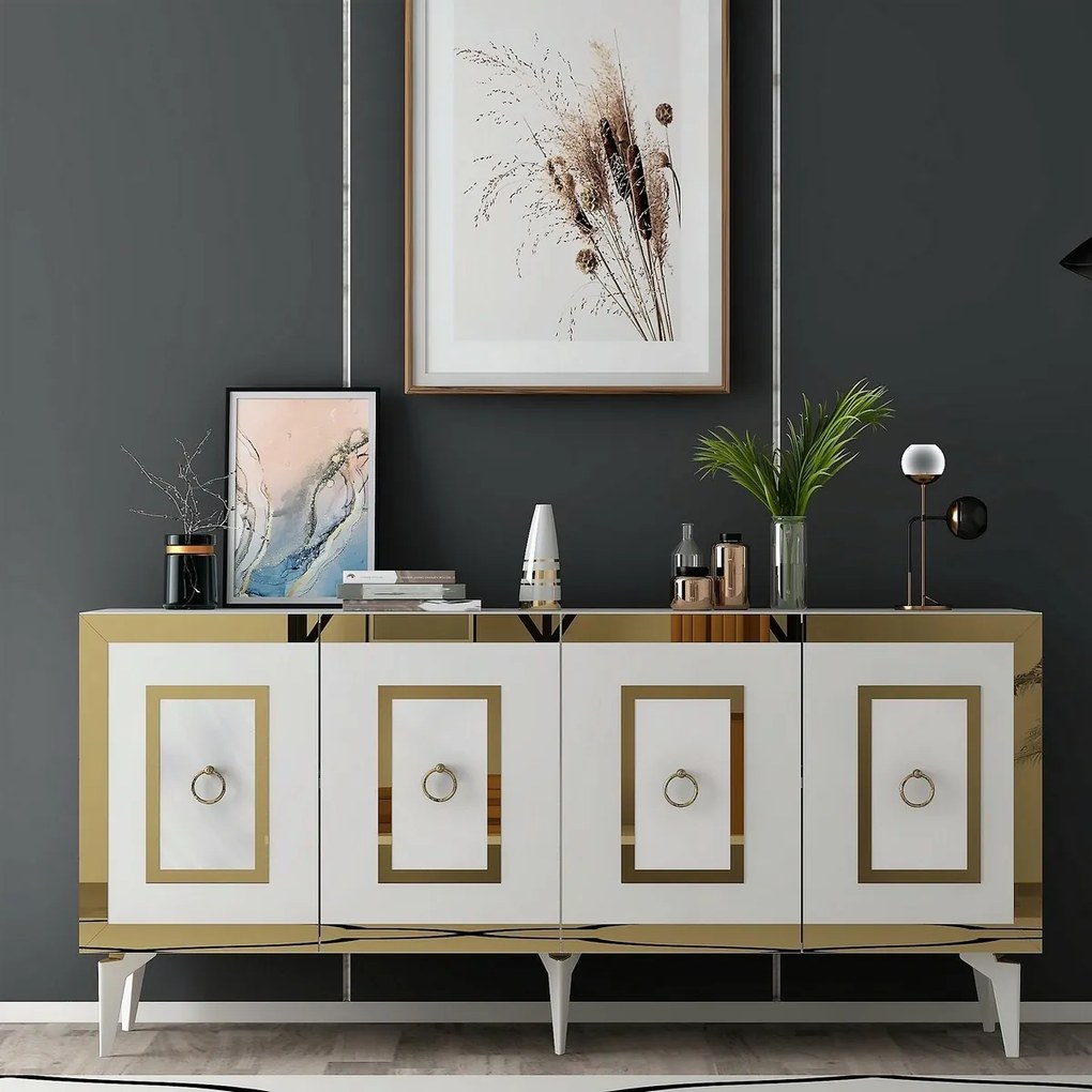 Dulap Karya White and Gold