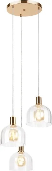 Candelabru suspendat pe cablu VIVE 3xE27/15W/230V auriu