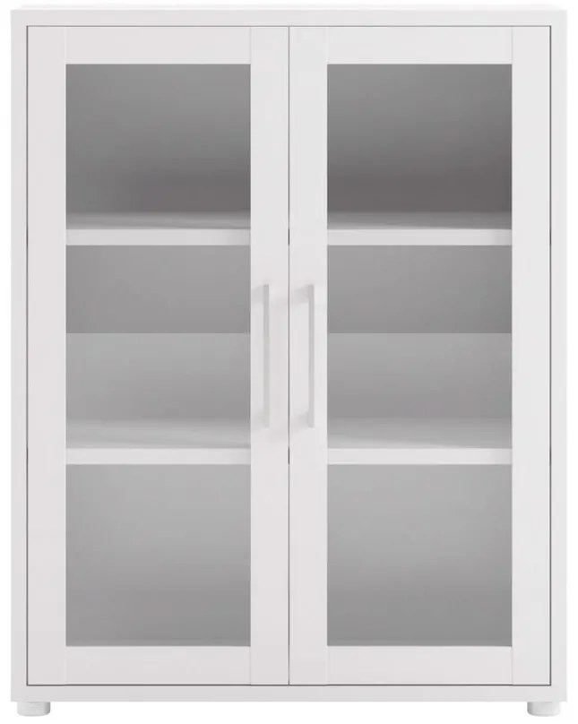 Uși pentru dulap Modulo 83,6 x 105,4 cm vitrat, alb / transparent