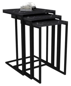 SET 3x măsuță laterală neagră