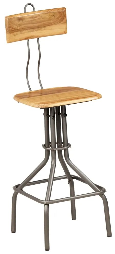 245807 vidaXL Scaune de bar, 2 buc., lemn masiv de tec reciclat