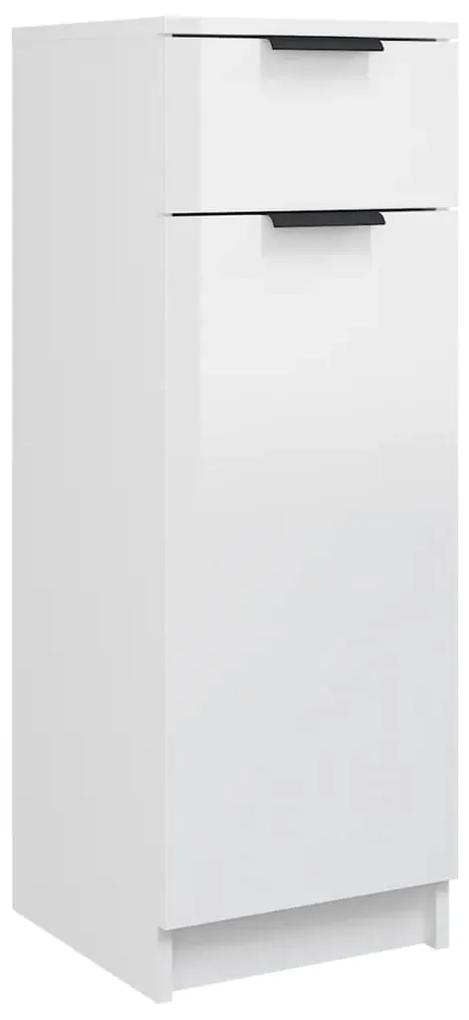 811292 vidaXL Dulap de baie, alb extralucios, 32x34x90 cm, lemn compozit
