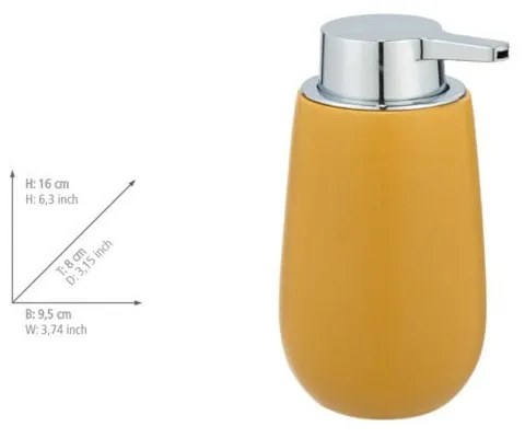 Dozator de săpun lichid galben din ceramică 0.32 l Badi – Wenko