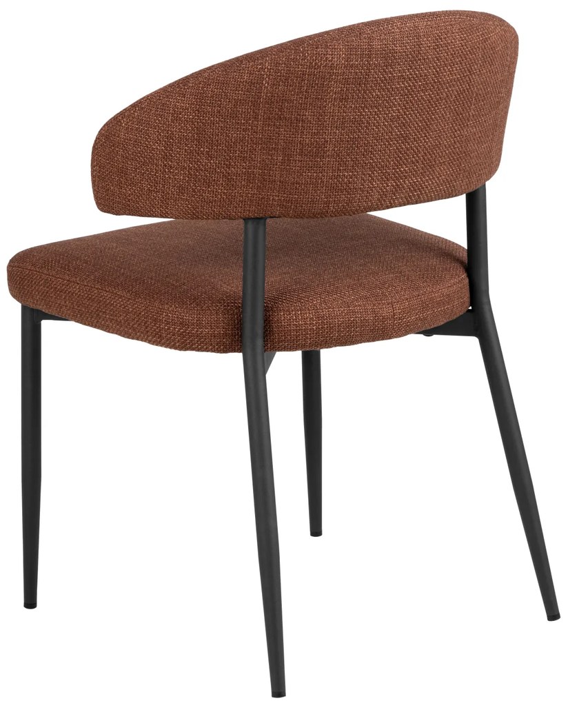 MAZZONI EXPORT IRIS Teracotă (material Basel 44) - SCAUN MODERN TAPIȚAT CU ȚESĂTURĂ ÎMPLETITĂ PENTRU SALON/SUFRAGERIE LOFT