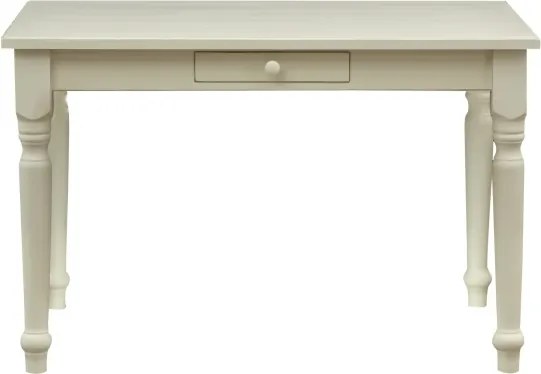 Masa fixa, L120 80 H80 cm, cu sertar, lemn masiv alb antichizat