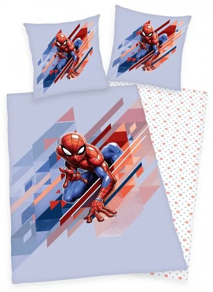 Lenjerie de pat Spiderman pentru copii din bumbac reversibila