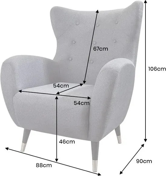 Fotoliu design clasic DON antracit