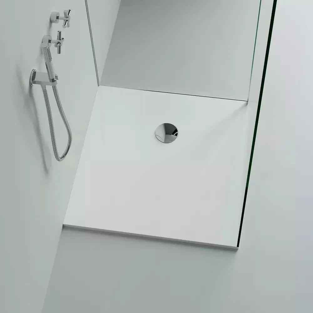 Cadita de dus Marmite Burgos 80x80 cm alb mat