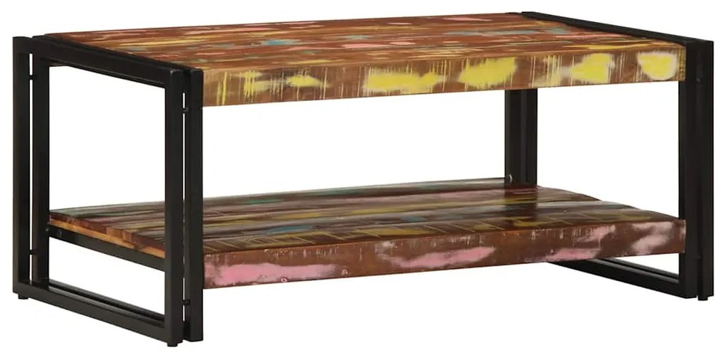vidaXL Masuta de cafea multicolora 90x50x38 cm lemn masiv recuperat