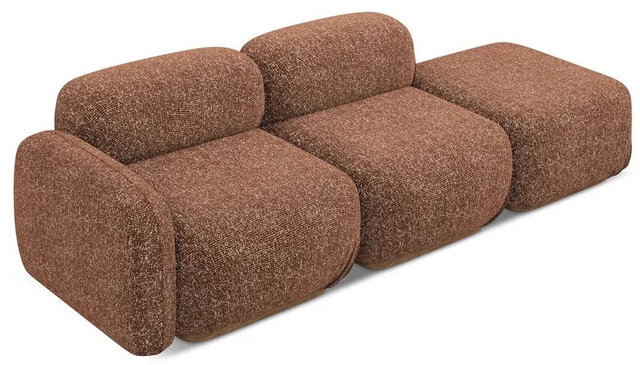 Șezlong modular portocaliu/maro (cu colț pe partea stângă) Ailani – Makamii