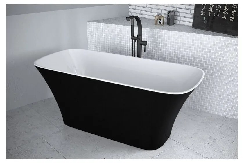 Cada frestanding Besco Assos alb-negru 160x70 cm