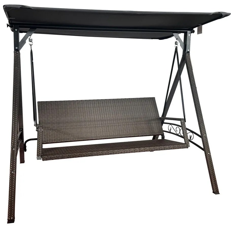 Balansoar de grădină gri din ratan artificial Rattan – Rojaplast
