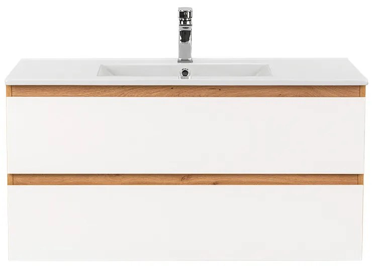 Dulap inferior Vario Forte 100 cu lavoar stejar-alb