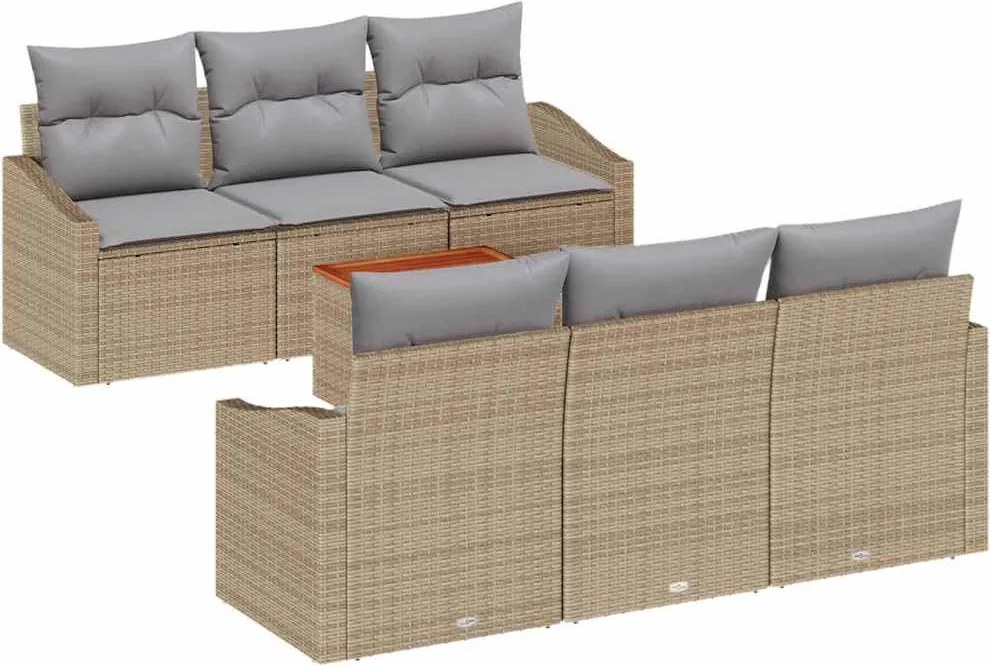 vidaXL Set de canapele pentru grădină 7 pcs Beige și gri deschis