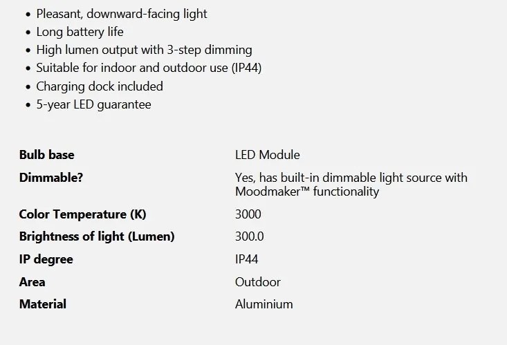 Veioza LED portabila de exterior design nordic IP44 Ellen To-Go Battery blue