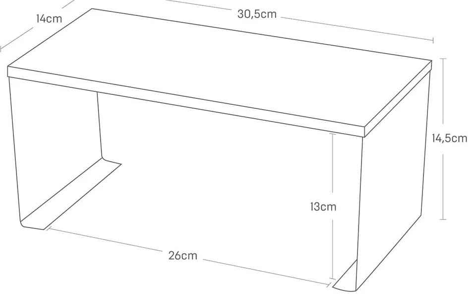 Raft suplimentar alb/în culoare naturală din metal 30,5x14 cm Tosca – YAMAZAKI