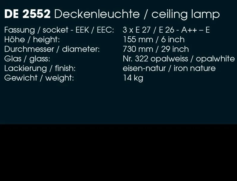 Aplica perete sau tavan design industrial din fier forjat DE 2552, 73cm