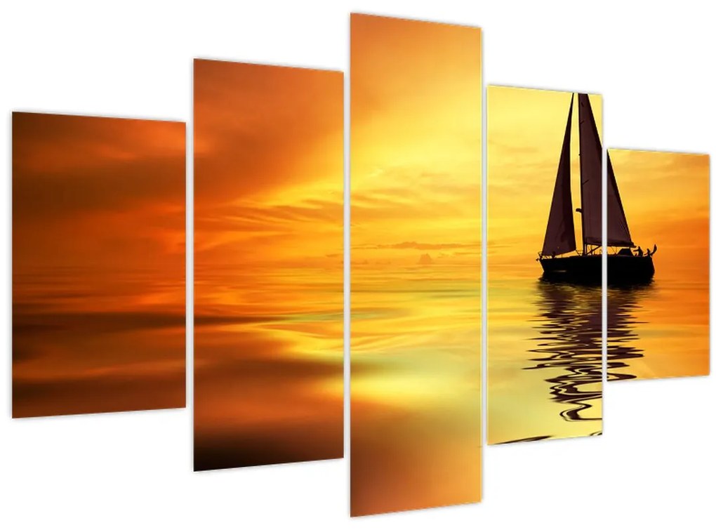 Tablou - Sailboat la apus de soare (150x105 cm)
