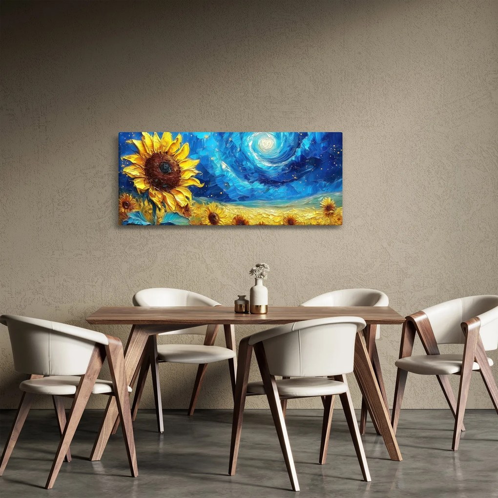 Tablou - Pictura floarea-soarelui (120x50 cm)