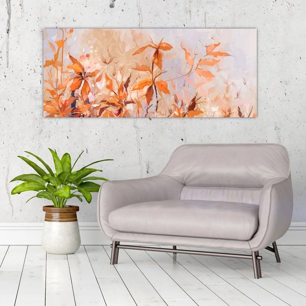 Tablou - Flori pictate (120x50 cm)