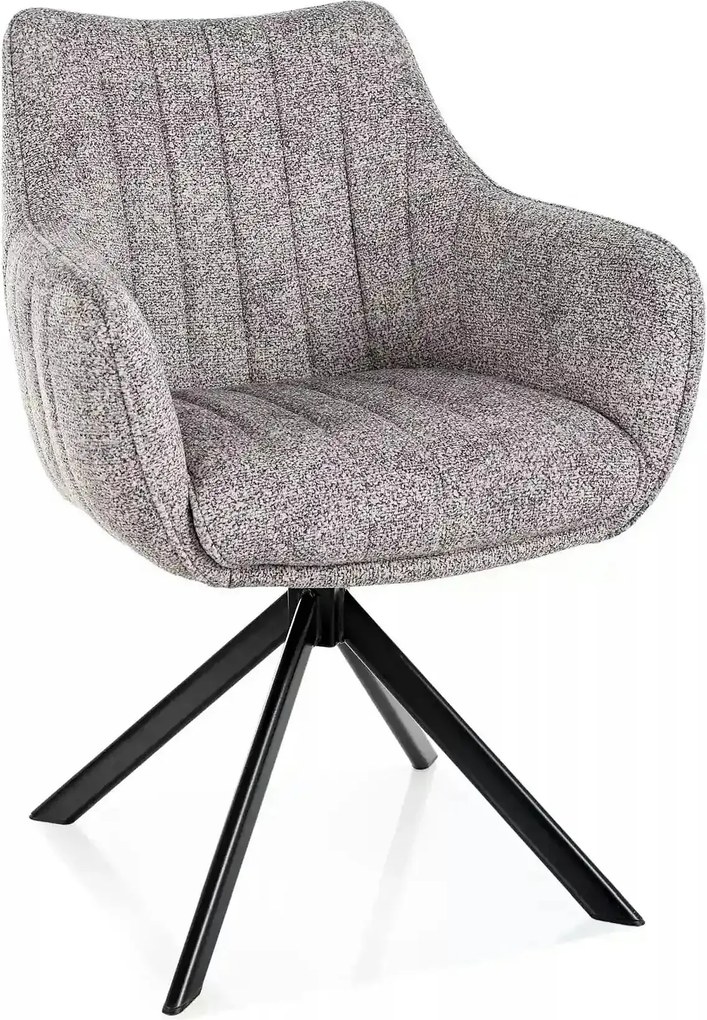 Scaun rotativ AZALIA, gri deschis/negru, stofă/metal, 61x44x86 cm