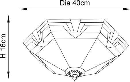 Endon 64284 - Plafonieră Tiffany NEVADA, 2xE27/60W/230V, diametru 40 cm