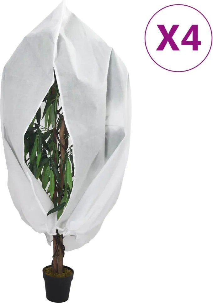 vidaXL Protecție de fleece plante cu fermoar 4 buc 70 g/m² 3,93x3,5 m