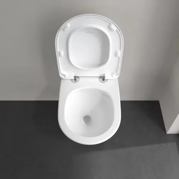 Capac WC, Villeroy&amp;Boch Antao, cu inchidere lenta, Stone White, 8M67S1RW