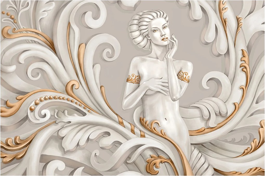 Tablou - Imagine a zeiței într-un fundal ornamental (90x60 cm)
