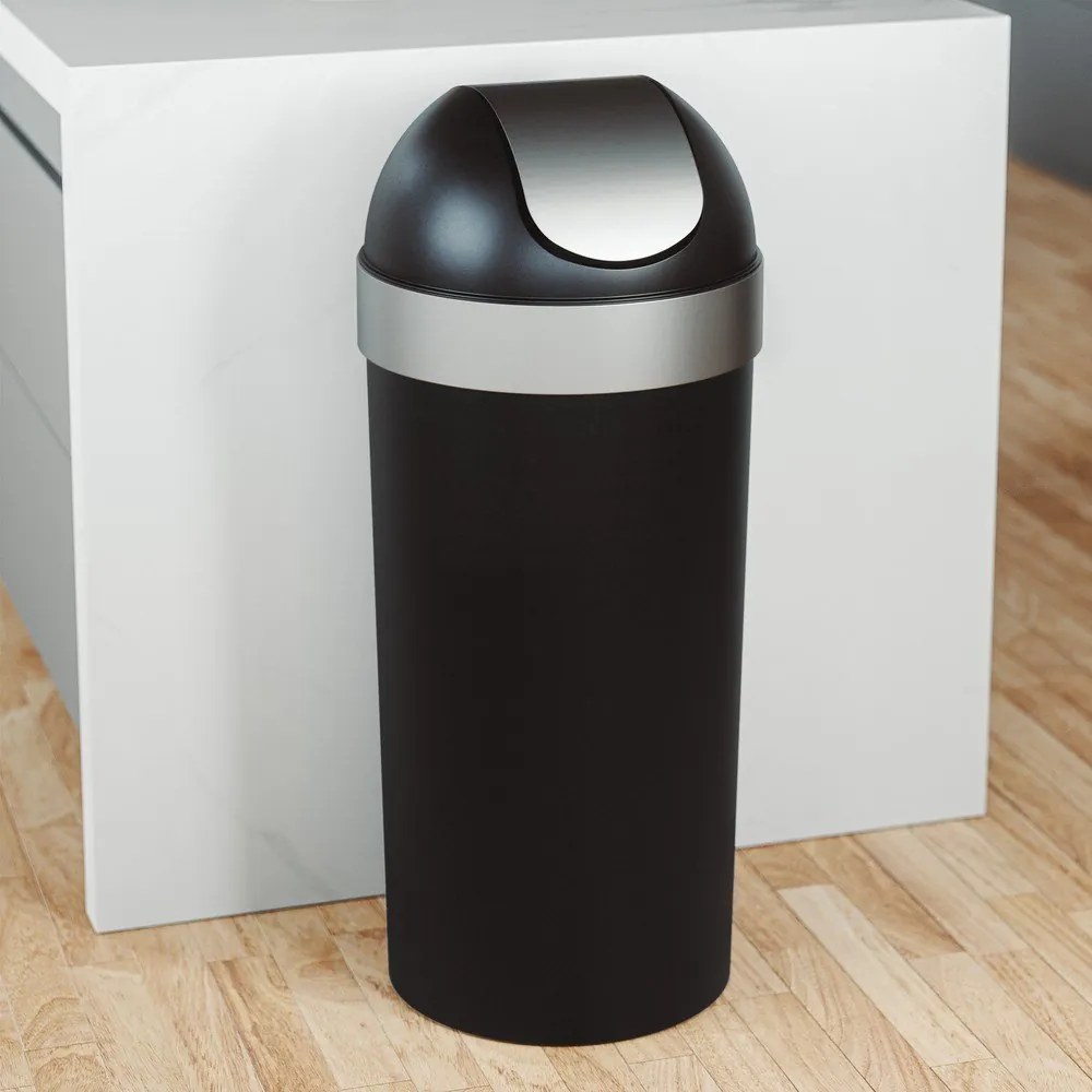 Coș de gunoi negru din plastic 62 l Venti – Umbra