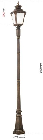 Orion - Lampă de exterior AIKO 1xE27/60W/230V 240 cm IP23 bronz/patină