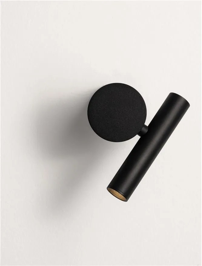 Aplica cu Spot LED directionabil stil minimalist CICLO negru, NVL-9540283