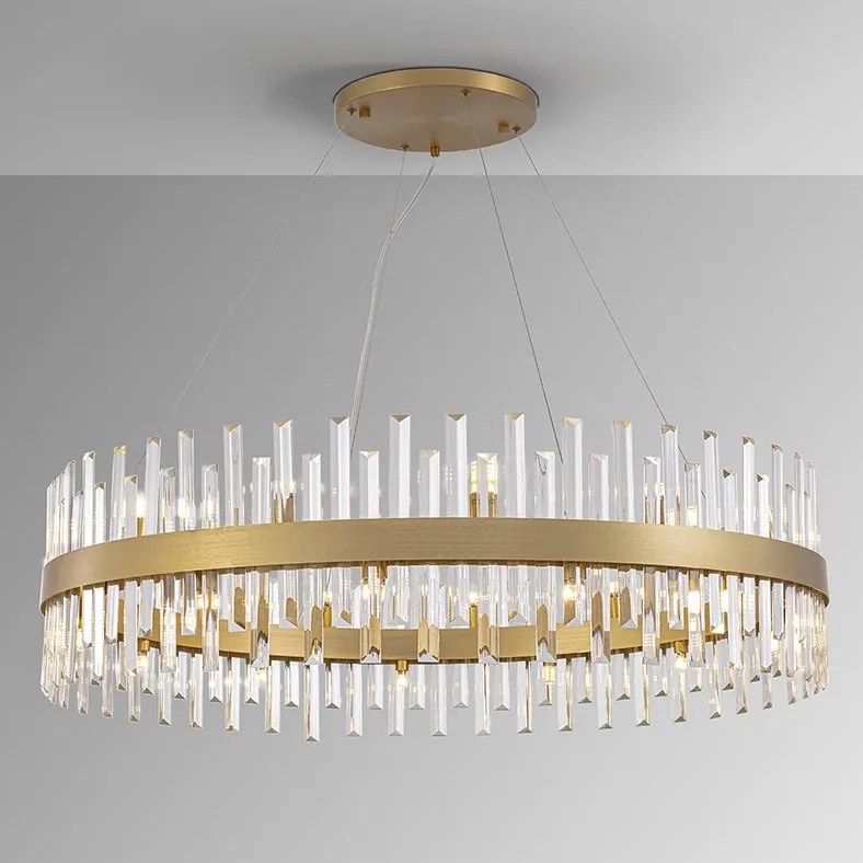 Lustra rotunda cu cristale din sticla Grace D110 auriu