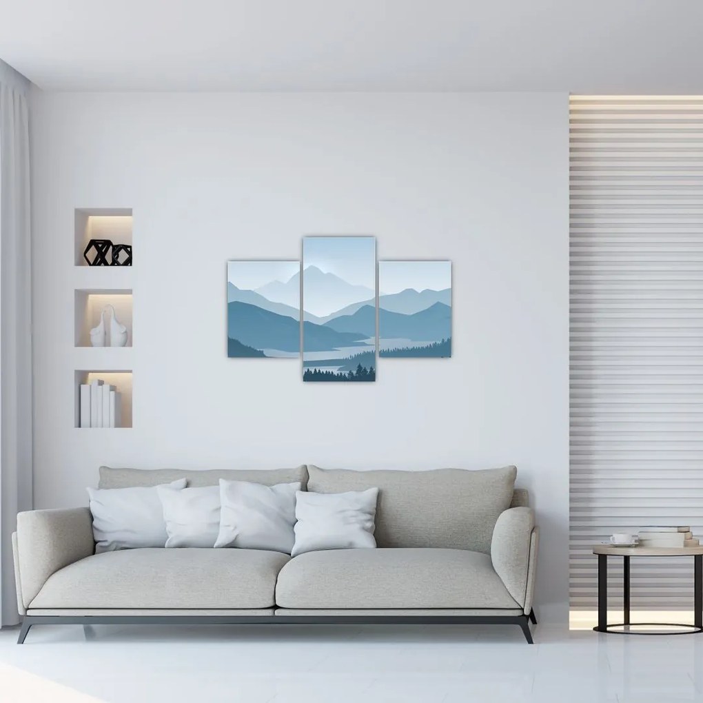 Tablou - Munții cu privirea graficeanului (90x60 cm)