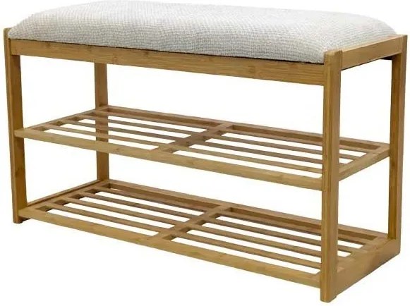 Bancheta cu raft pentru pantofi ZEN-BO 80cm bambus