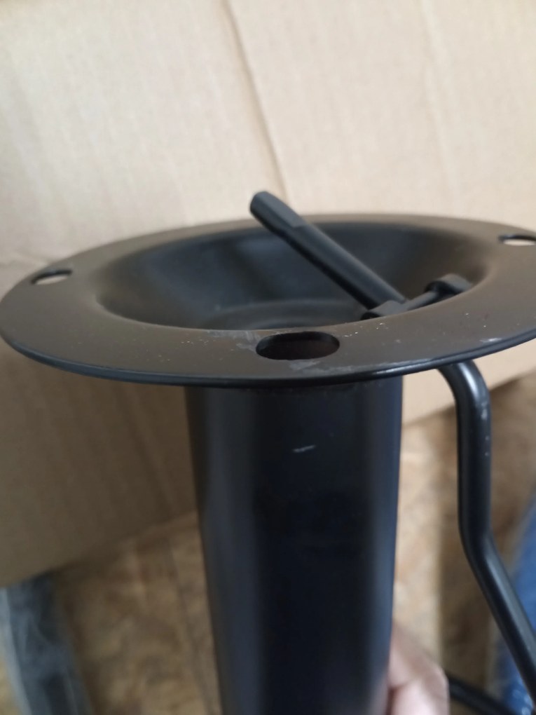 OFERTA Scaun de bar albastru VELVET KAST cu picior negru II. calitate