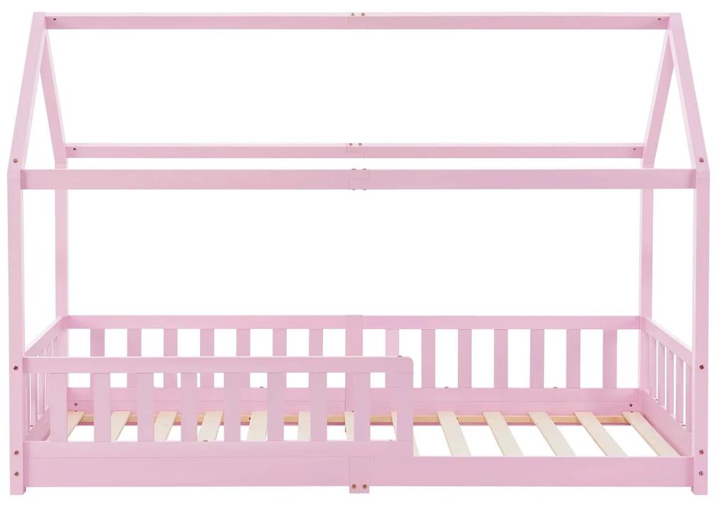 Pat copii Marli 90 x 200 cm cu grilaj cu lamele, roz