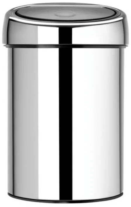 Cos de gunoi Brabantia Touch Bin 647210, 3 L, Deschidere lina si silentioasa, Montare pe perete, Otel inoxidabil lucios, Inox
