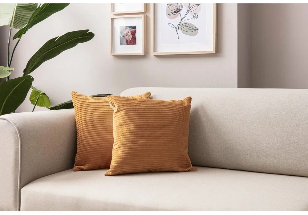 Fețe de pernă 2 buc. din catifea reiată 43x43 cm – Mioli Decor