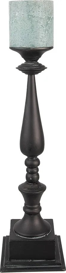 Suport de lumanare, gri, din metal, 15x15x50 cm