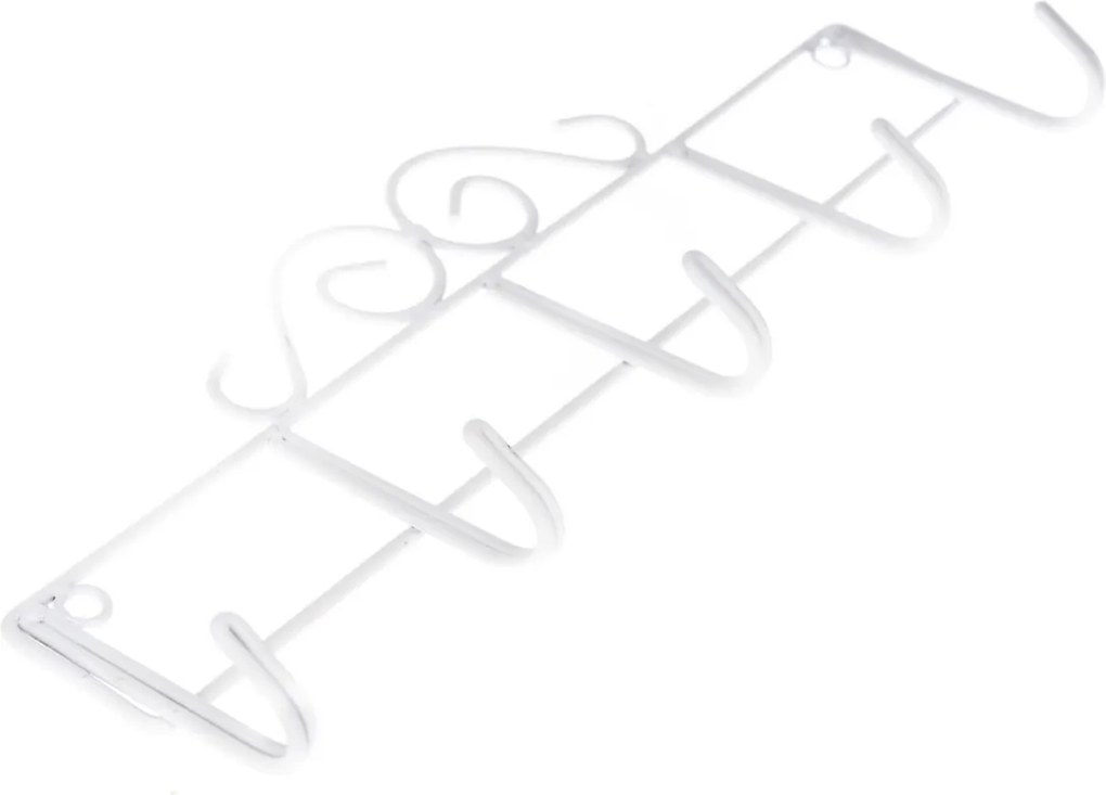 Cuier metalic Hoorn alb, 36 x 13 cm