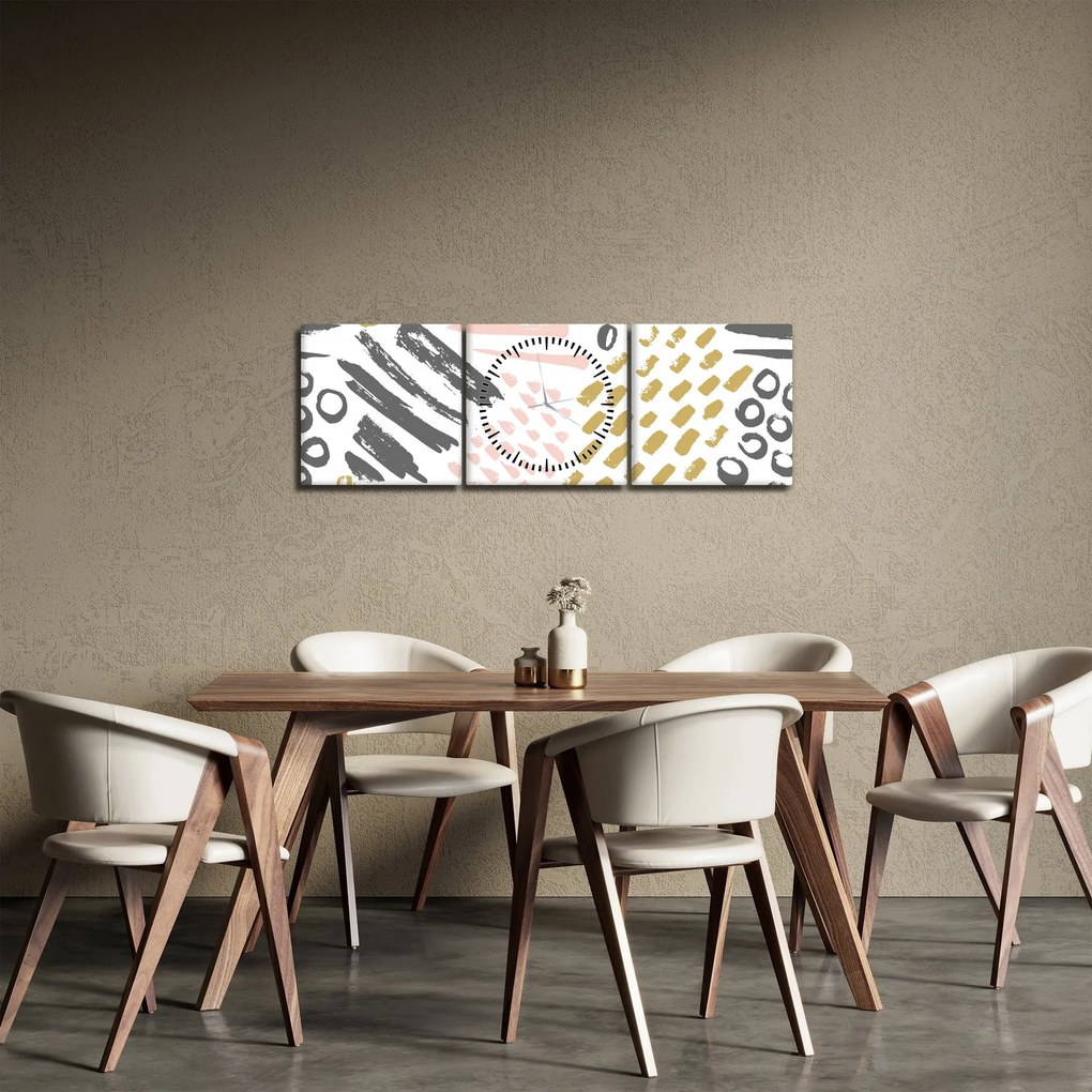 Tablou - Accidente vasculare cerebrale abstracte (cu ceas) (90x30 cm)