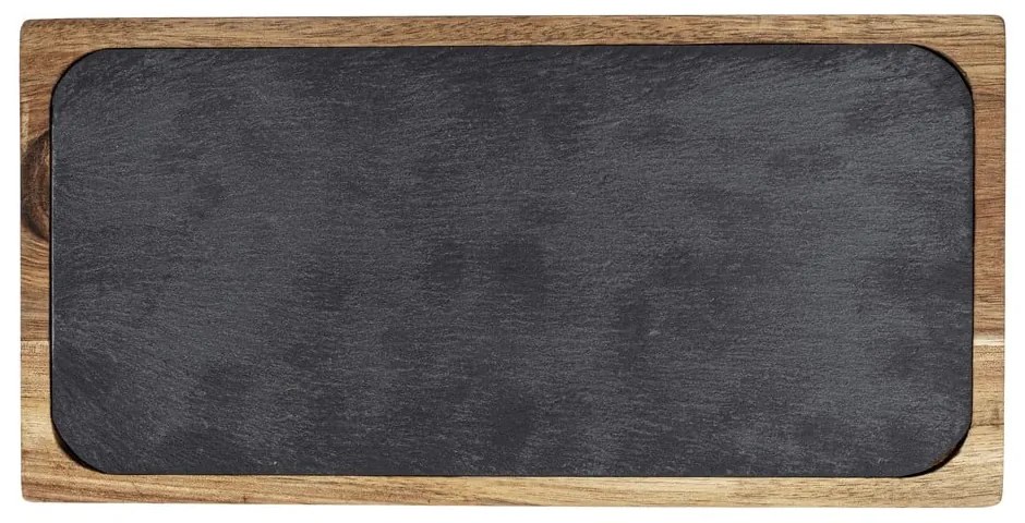 Platou de servire negru-natural din lemn 30x15 cm – Wenko