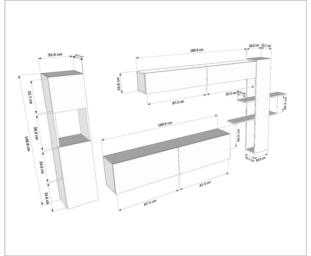 Mobilier living Maxin (Alb) . 1102351