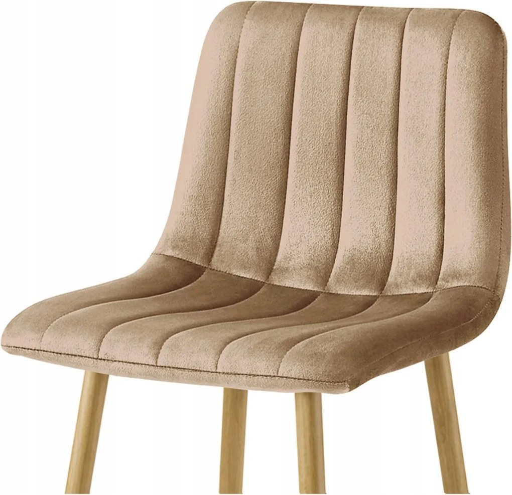Scaun de bar POZZA VELVET, maro deschis