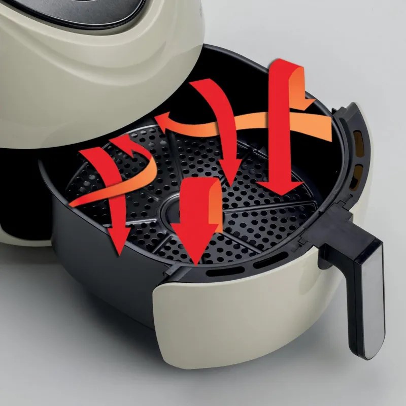 Friteuza cu aer cald Ariete AIRY FRYER XXL 4618/02, 1800W, 5.5 L, 7 programe, Timer, Ecran tactil LCD, Bej