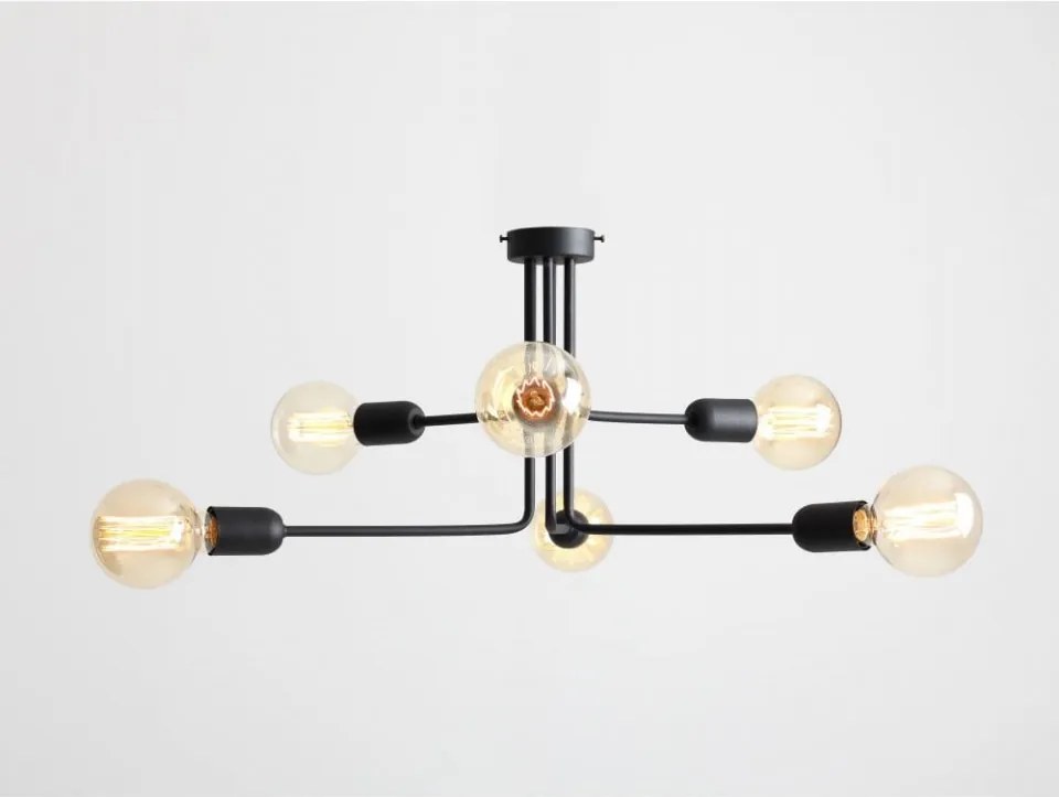 Candelabru metalic negru cu 6 becuri Vanwerk 63 Custom Form